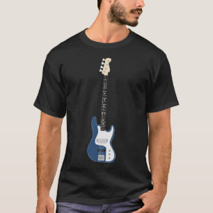T-shirt Basse Bleue Guitare