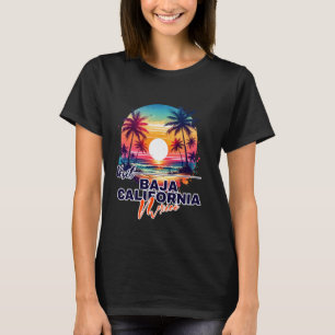 T-shirt Basse Californie Mexique Sunset Beach Palm Tree Vo