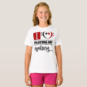T-shirt Basse Clef Coeur J'Aime Jouer Ma Psalterie (Devant entier)
