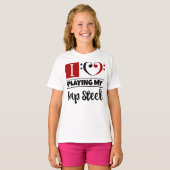 T-shirt Basse Clef Coeur J'Aime Jouer Mon Lap Steel (Devant entier)