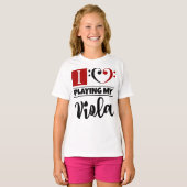 T-shirt Basse Clef Coeur J'Aime Jouer Mon Viola (Devant entier)