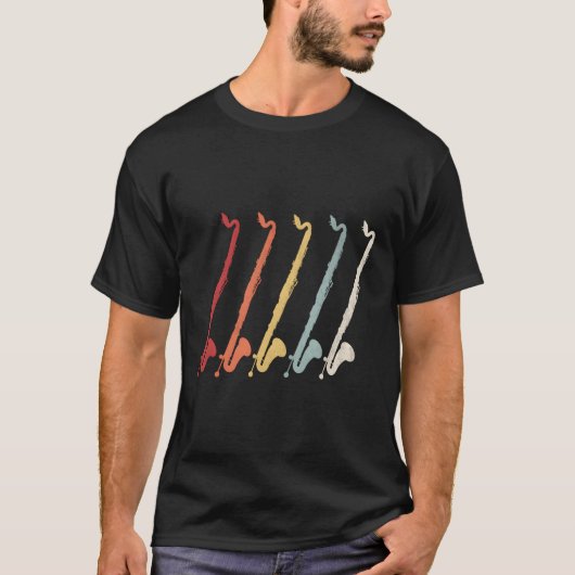 T-shirt Basse de bande de Marching rétro Clarinet (Devant)
