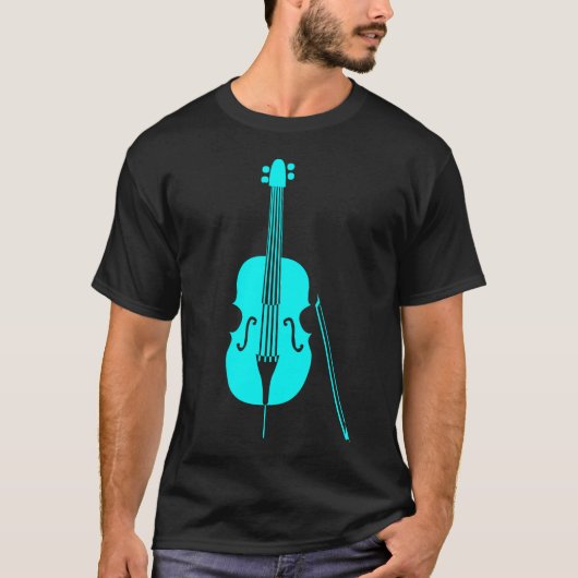 T-shirt Basse double - Cyan (Devant)