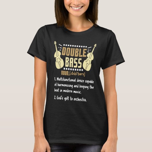 T-shirt Basse double pour un joueur de contrebasse (Devant)