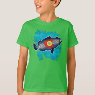 T-shirt Basse du drapeau du Colorado poisson enfants ragla