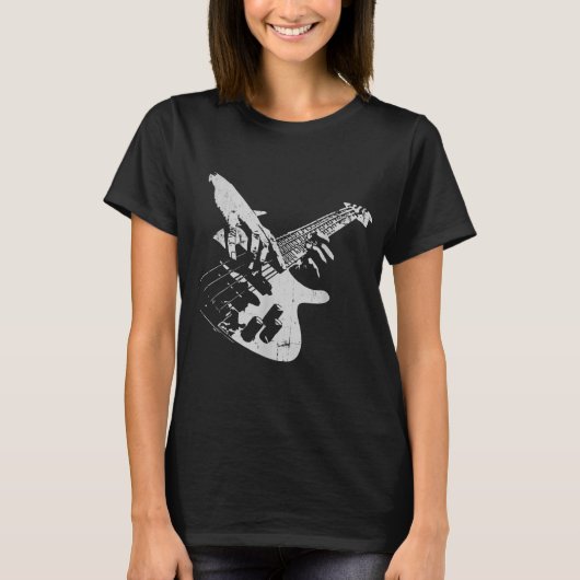 T-shirt Basse Guitare Lecteur Cadeau Baid (Devant)