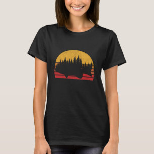 T-shirt Basse Pêche Forêt Rétro Pêcheur à grande bouche Gi