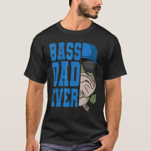 T-shirt Basse Pêche Papa Pêche Pêche Pêcheur Pêcheur noir