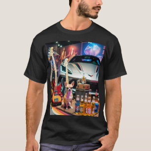 T-shirt Basses, bière, une Corvette, Chihuahuas et affiche
