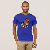 T-shirt Basset bleu (Devant entier)