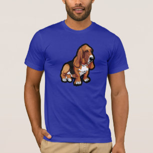 T-shirt Basset bleu