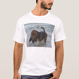 T-shirt Basset Hound à la mer
