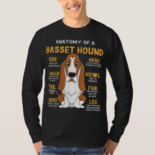T-shirt Basset Hound Anatomie Funny Chien Maman Papa Migno
