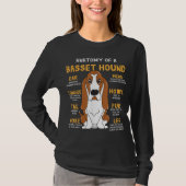 T-shirt Basset Hound Anatomie Funny Chien Maman Papa Migno (Devant)