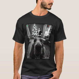 T-shirt Basset Hound Attrape le Père Noël sur Camera Noël