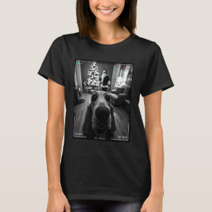 T-shirt Basset Hound Attrape le Père Noël sur Camera Noël