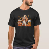 T-shirt Basset Hound Café Chaud Cosy Automne Vibes (Devant)