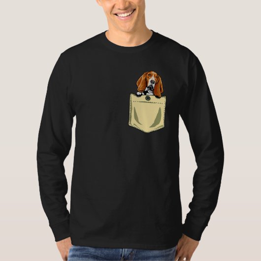 T-shirt Basset Hound Chien Dans La Poche Chiot (Devant)