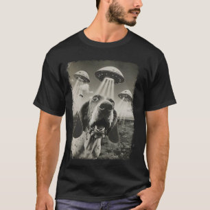 T-shirt Basset Hound Chien OVNI Alien Selfie extraterrestr