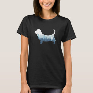 T-shirt Basset Hound Chien Silhouette Nature extérieure
