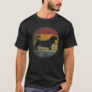 T-shirt Basset Hound Chien Vintage Retro Silhouette détenu