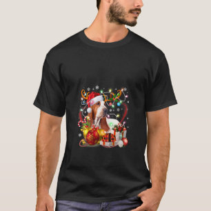 T-shirt Basset Hound Christmas Reinder Père Noël Lights Ch