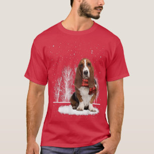 T-shirt Basset Hound Dans La Neige Joyeux Gi D'Hiver De No