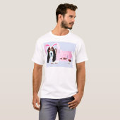 T-shirt Basset Hound dans le costume rose de lapin (Devant entier)