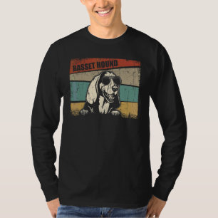 T-shirt Basset Hound Dog Cool Simple Vintage style rétro
