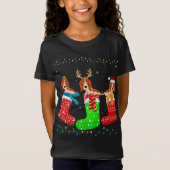 T-Shirt Basset Hound Dog dans les Chaussettes de Noël Drôl (Devant)