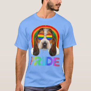 T-shirt Basset Hound Dog LGBT Rainbow Gay Lesbian Funny LG