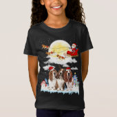 T-Shirt Basset Hound Dog Père Noël Sleigh Christmas Lover (Devant)