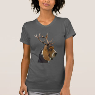 T-shirt Basset Hound et Antlers