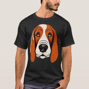 T-shirt Basset Hound Face mignon toon chiot