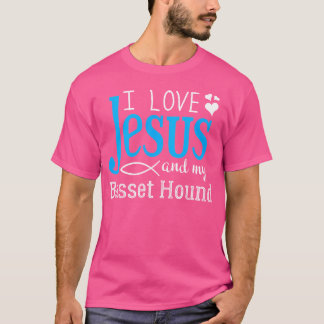 T-shirt Basset Hound Fancier - J'Aime Jésus Et Mon Chien B