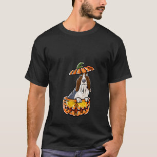 T-shirt Basset Hound Happy Halloween Chien Citrouille V Co