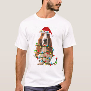T-shirt Basset Hound Noël Drôle Basset Hound Chien Love