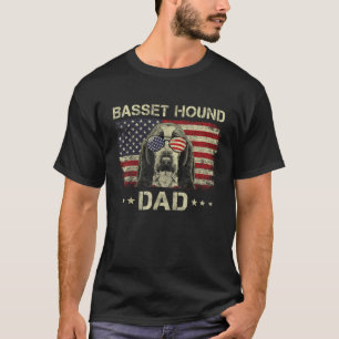 T-shirt Basset Hound Papa Amoureux de les chiens Drapeau A