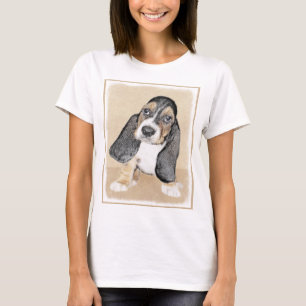 T-shirt Basset Hound Peinture Chiot - Art Chien original