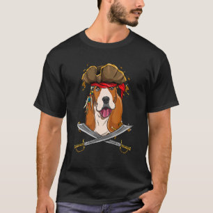 T-shirt Basset Hound Pirate Kids Chien Pirate Citrouille H