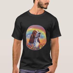 T-shirt Basset Hound Rainbow Bridge Coloror Dog Memorial
