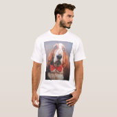 T-Shirt Basset Hound Red Bow Cravate (Devant entier)