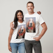 T-Shirt Basset Hound Red Bow Cravate (Unisexe)