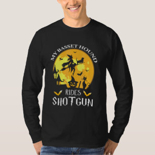 T-shirt Basset Hound Rides Shotgun Dog