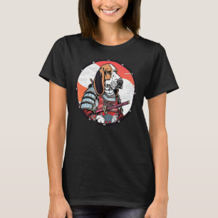 T-shirt Basset Hound Samurai Funny Chien Guerrier