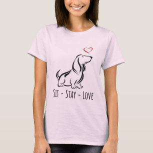 T-shirt Basset Hound Sit-Stay-Love