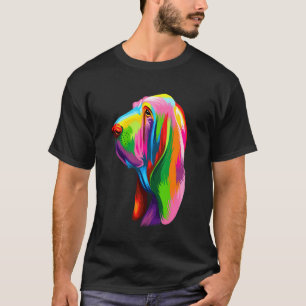 T-shirt Basset Hound Splash de Couleur Art Abstrait Hush