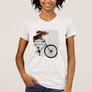 T-shirt Basset Hound sur bicyclette