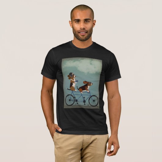 T-shirt Basset Hound Tandem (Devant entier)
