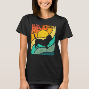 T-shirt Basset Retriever Coucher de soleil Vintage Maman P